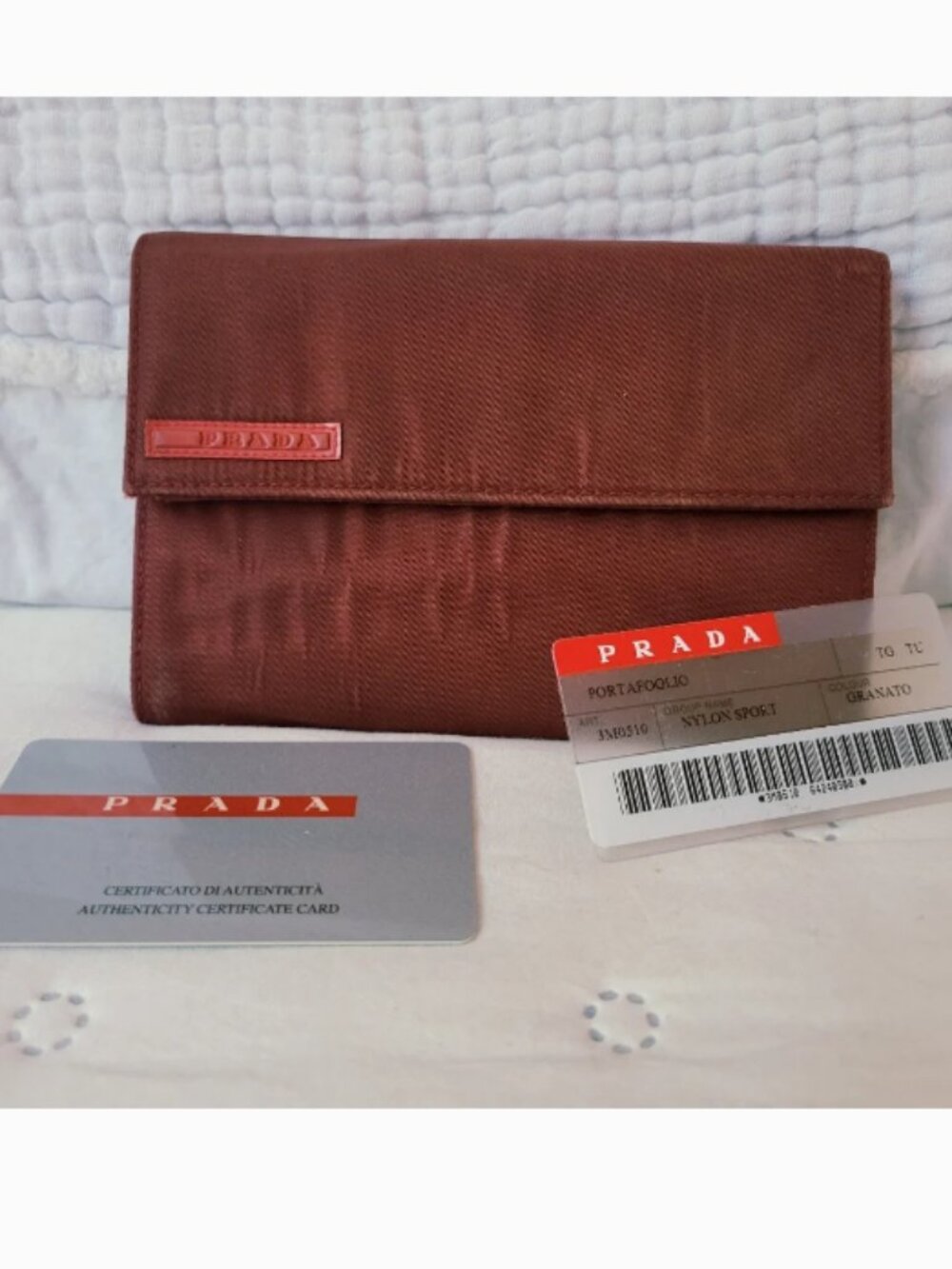 Prada Nylon Sport Wallet in Granato